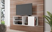 46 floating TV stand with 4 shelves in white main photo