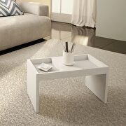 Marinella (White) Modern coffee table with magazine shelf in white