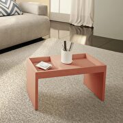 Marinella (Pink) Modern coffee table with magazine shelf in ceramic pink