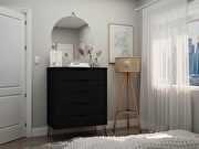 5-drawer tall dresser with metal legs in black main photo