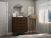 5-drawer tall dresser with metal legs in brown main photo