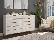 10-drawer double tall dresser with metal legs in off white and nature main photo