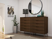 10-drawer double tall dresser with metal legs in brown main photo