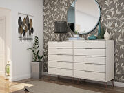 10-drawer double tall dresser with metal legs in off white main photo