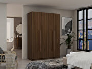 Gramercy (Brown) Modern 2-section freestanding wardrobe armoire closet in brown