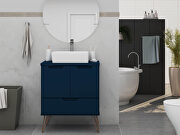 Bathroom vanity sink 1.0 with metal legs in tatiana midnight blue