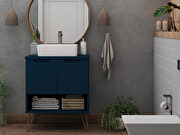 Rockefeller II (Blue) Bathroom vanity sink 2.0 with metal legs in tatiana midnight blue