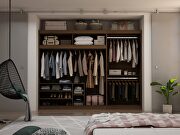 Brown 2-sectional open hanging module wardrobe closet