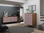 5-drawer and 6-drawer nature and rose pink dresser set main photo