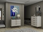 5-drawer and 3-drawer off white and nature dresser set main photo
