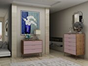 5-drawer and 3-drawer nature and rose pink dresser set main photo