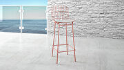 Barstool with seat cushion in rose pink gold and white