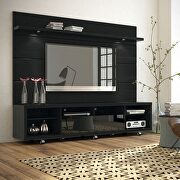 Tv stand and floating wall TV panel with led lights 2.2 in black main photo