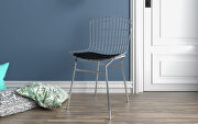 Madeline (Silver B) 2-piece metal chair with seat cushion in silver and black
