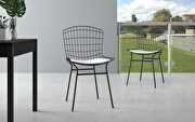 Chair, set of 2 with seat cushion in black and white