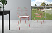 Chair, set of 2 with seat cushion in rose pink gold and white