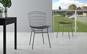 Chair, set of 2 with seat cushion in charcoal gray and black