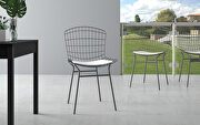Madeline (Gray W) Chair, set of 2 with seat cushion in charcoal gray and white