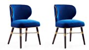 Royal blue velvet dining chair (set of 2)