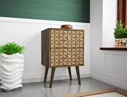 Liberty 3D II Liberty mid-century - modern nightstand 2.0 with 2 full extension drawers in rustic brown and 3d brown prints