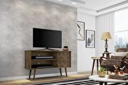 Liberty 42.52 mid-century - modern TV stand with 2 shelves and 1 door in rustic brown main photo