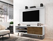 Liberty IV(Brown) Liberty 62.99 mid-century modern TV stand and panel with solid wood legs in white and rustic brown