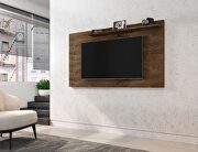 Liberty III(Brown) Liberty mid-century modern 62.99 TV panel with overhead decor shelf in rustic brown
