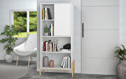 Bookcase with 5 shelves in white and oak main photo