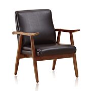 Black and amber faux leather accent chair main photo
