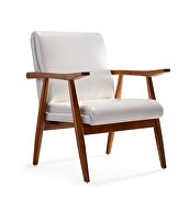 ArchDuke (White) White and amber faux leather accent chair