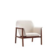 Cream and walnut linen weave accent chair main photo