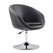 Black and polished chrome faux leather adjustable height chair main photo