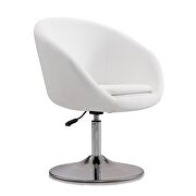 Hopper (White) White and polished chrome faux leather adjustable height chair