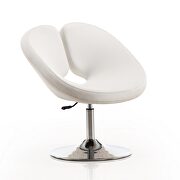 White and polished chrome faux leather adjustable chair main photo