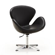 Black and polished chrome faux leather adjustable swivel chair main photo