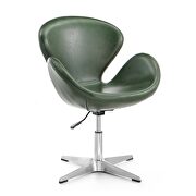 Raspberry (Forest) Forest green and polished chrome faux leather adjustable swivel chair