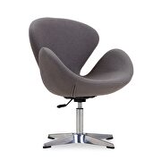 Raspberry (Gray) Gray and polished chrome wool blend adjustable swivel chair
