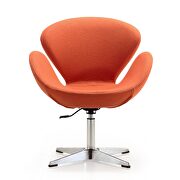 Raspberry (Orange) Orange and polished chrome wool blend adjustable swivel chair