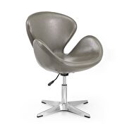 Pebble and polished chrome faux leather adjustable swivel chair main photo