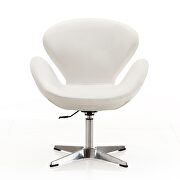 Raspberry (White) White and polished chrome faux leather adjustable swivel chair