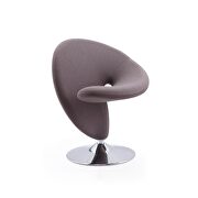Curl (Gray) Gray and polished chrome wool blend swivel accent chair