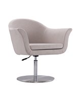 Barley and brushed metal woven swivel adjustable accent chair