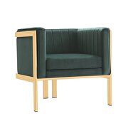 Forest green and polished brass velvet accent armchair main photo