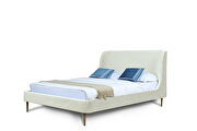Mid century - modern queen bed in cream main photo