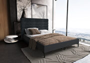 Mid century - modern queen bed in gray main photo