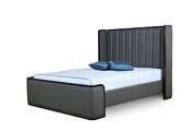 Clean geometric lines graphite queen bed