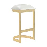 Aura (White) White and polished brass stainless steel bar stool