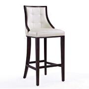 Pearl white and walnut beech wood bar stool
