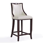 Emperor (Pearl) Pearl white and walnut beech wood bar stool
