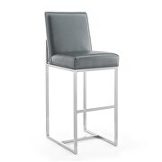 Graphite and polished chrome stainless steel bar stool main photo